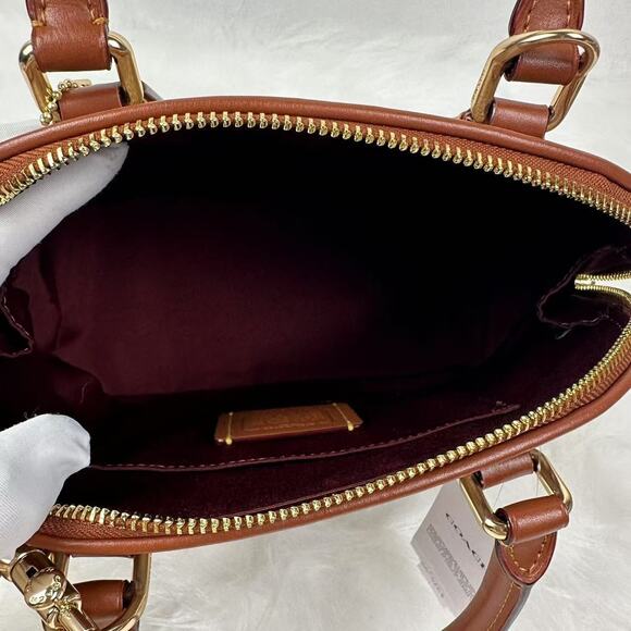 COACH Sabrina Top Handle Satchel Bag Signature Canvas Crossbody CAS19 NWT - Picture 7 of 11